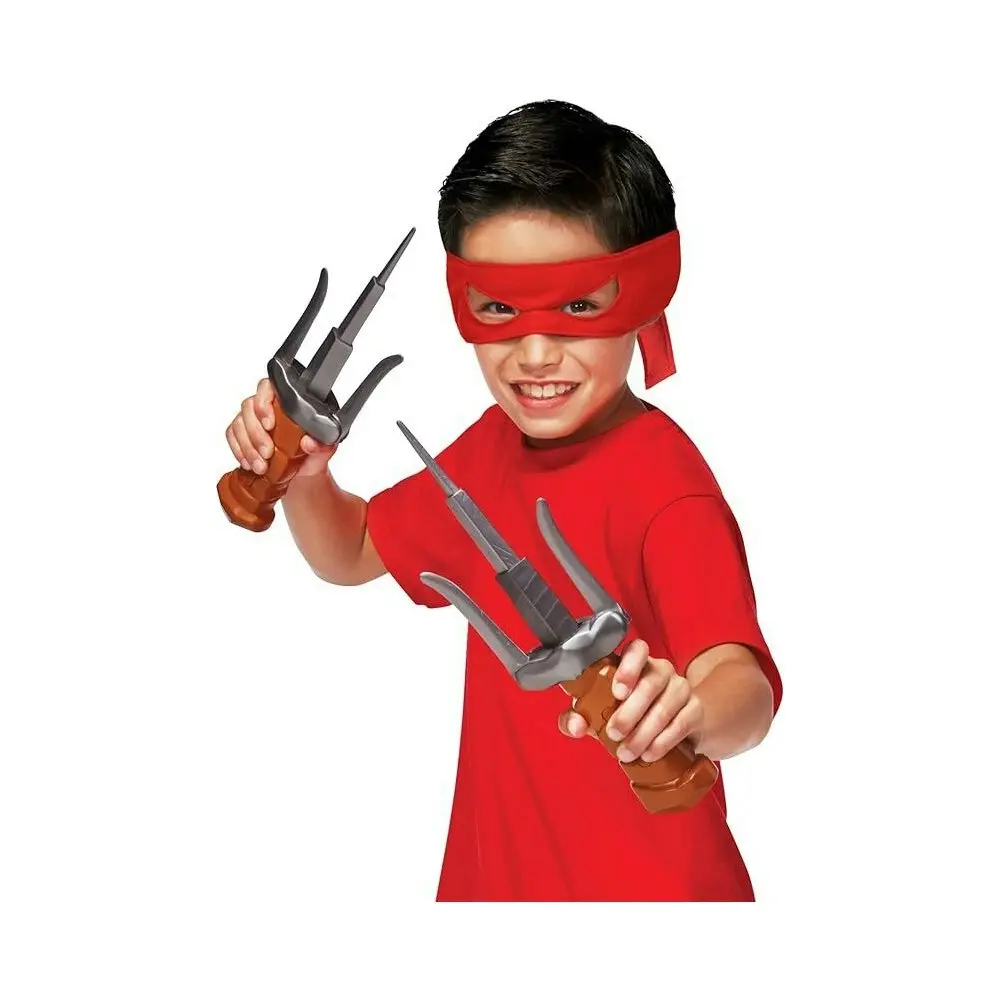 TMNT MM Movie Basic Roleplay - Raph Transforming Sai Daggers Kids Costume 4y+