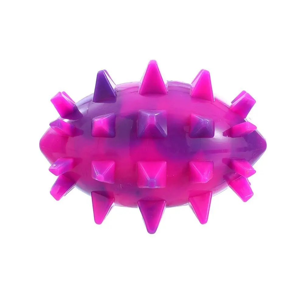 4x Paws & Claws Spikey Durable Football Dog Chew Squeaky Toy Assorted 12x9.5cm