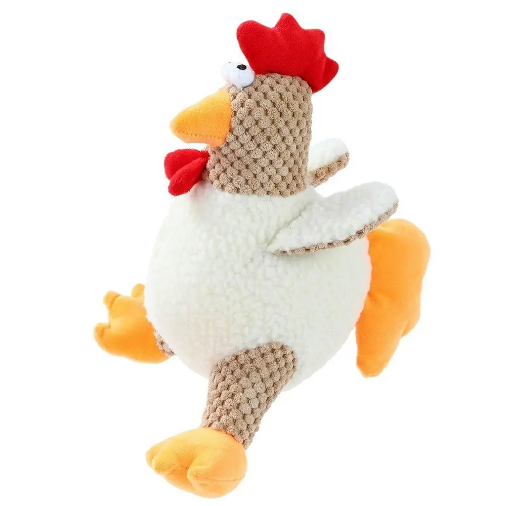 2x Paws N Claws Pet Dogs Fat Chook Soft Plush 28cm Chew Toy w/ Built-In Squeaker