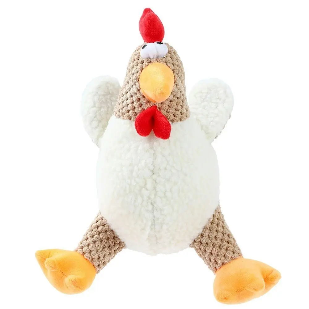 2x Paws N Claws Pet Dogs Fat Chook Soft Plush 28cm Chew Toy w/ Built-In Squeaker