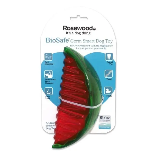 2x Rosewood Watermelon Biosafe Pet Dog Dental Training Fun Chew Outdoor Toy Red