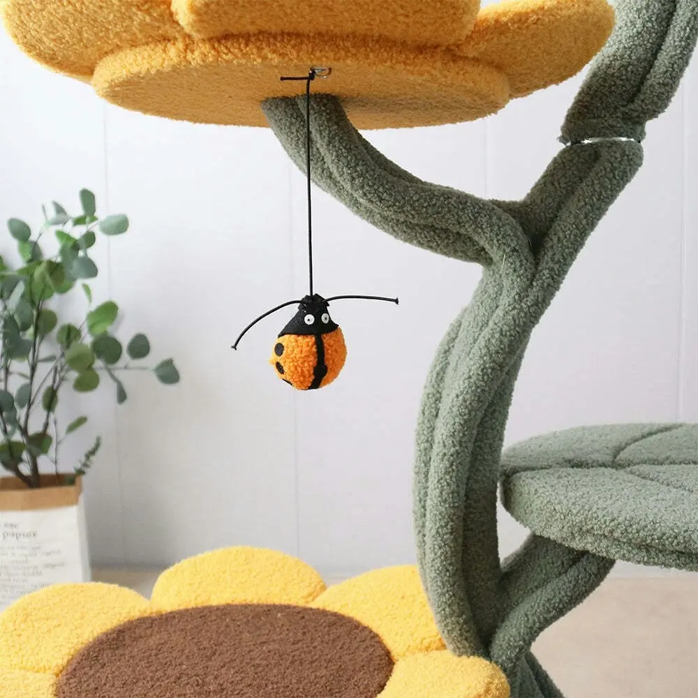 Cmisstree 5-Level Sunflower Pet Cat Scratching Tree Post w/Hanging Toy Scratcher