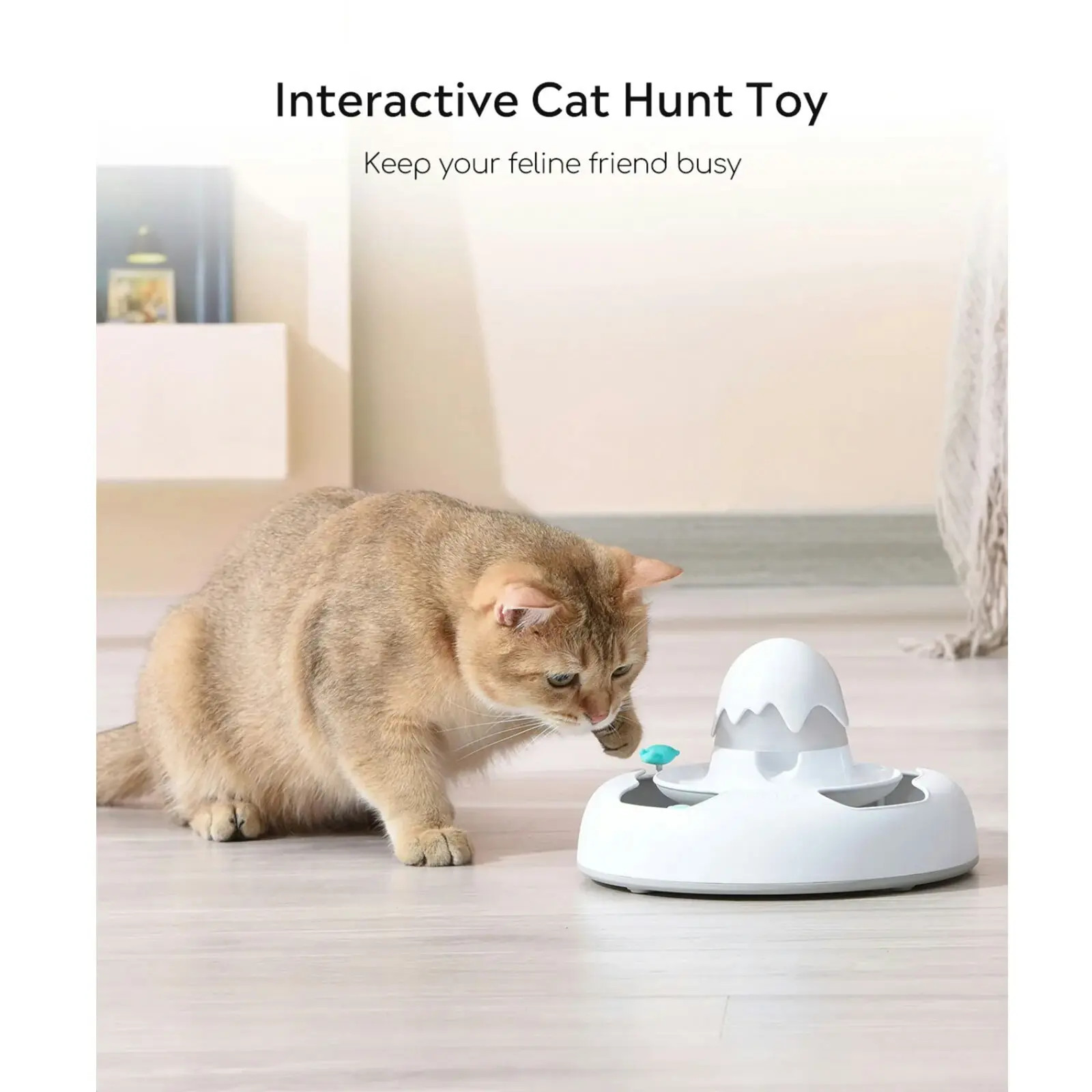 Uah Pet Yummy Bug Electric Interactive Treat Dispensing Pet Cat/Kitten Toy 24cm