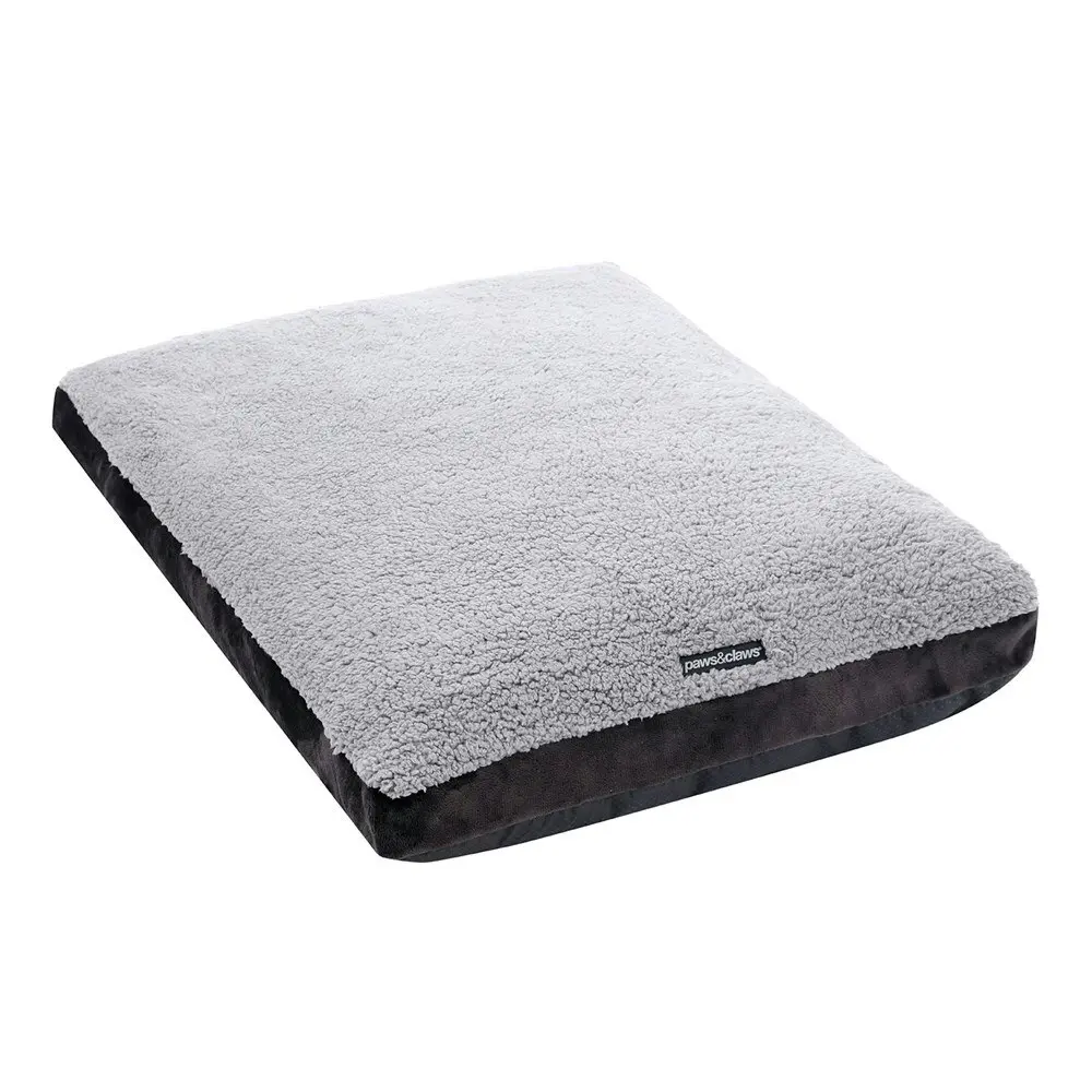 Paws & Claws Primo Plush 90cm Dog/Puppy Pet Mattress Bed Medium Grey/Charcoal