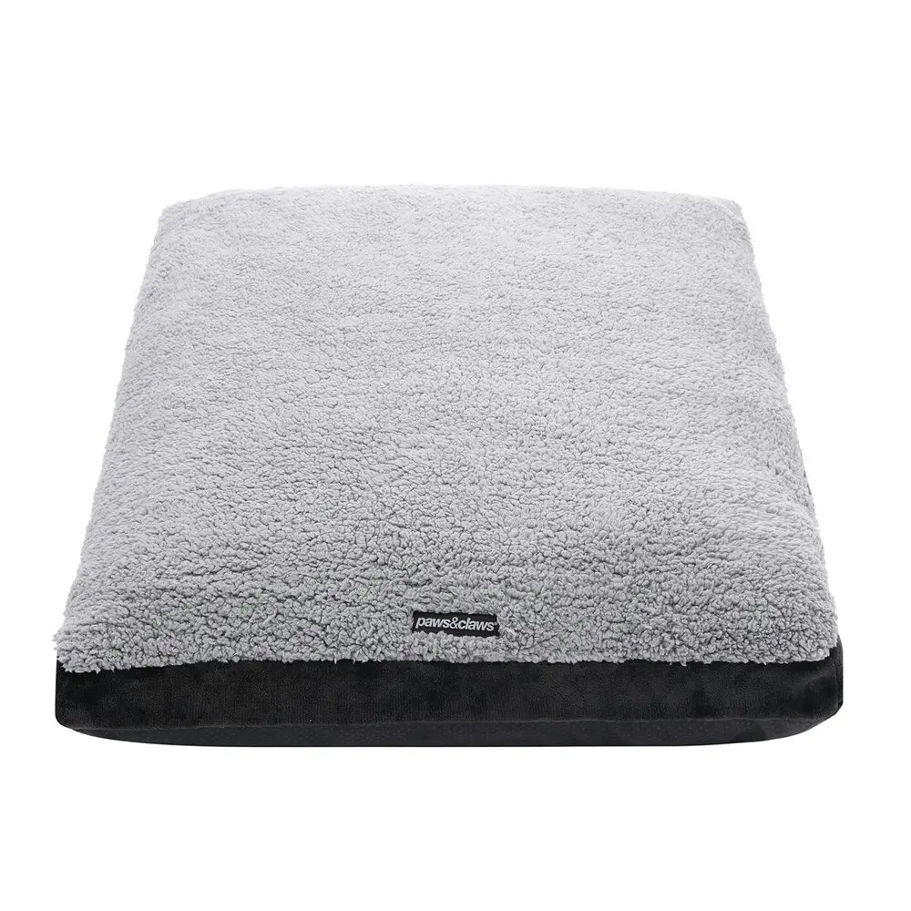 Paws & Claws Primo Plush 90cm Dog/Puppy Pet Mattress Bed Medium Grey/Charcoal