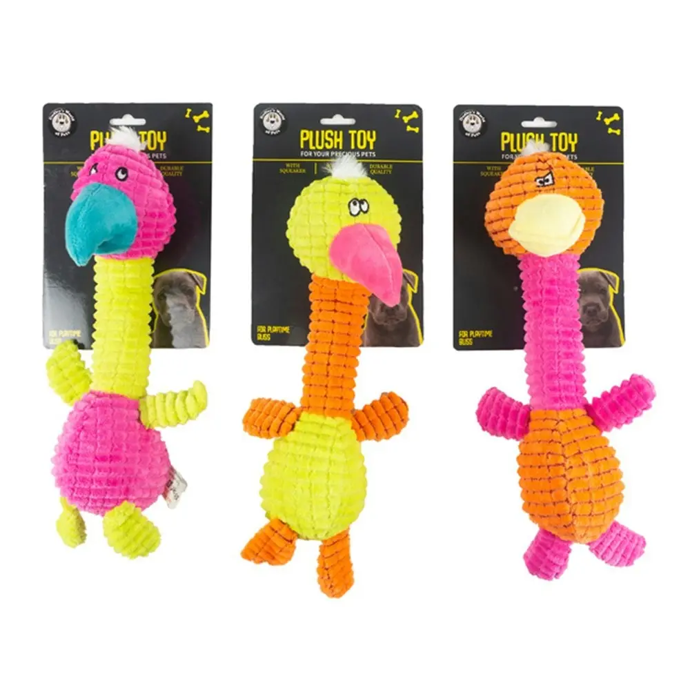 3x Dudley's World Of Pets Plush Bird Toy With Squeaker Dog/Pet Soft Toy Assorted