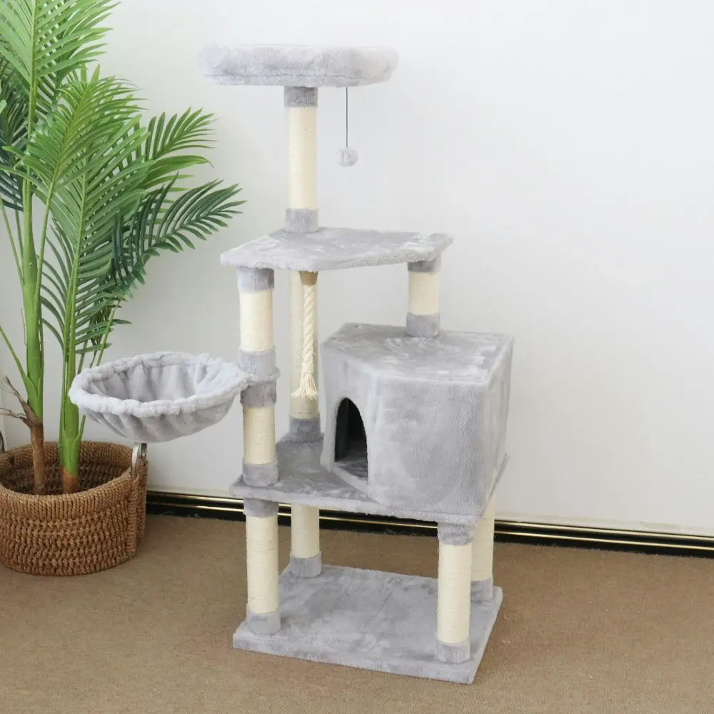 Catio 136cm Scratching Tree Supreme Cat Pet Condo Furniture Scratcher Tree White