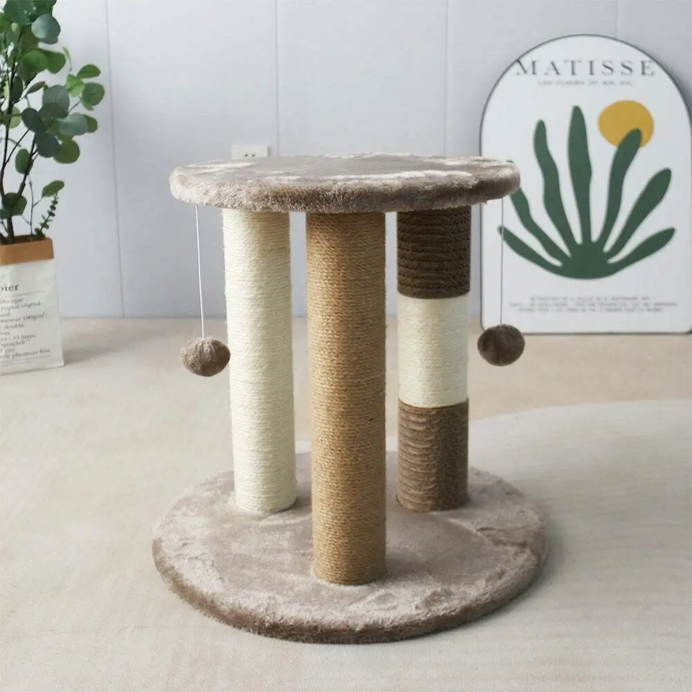 Catio Multiple Pet Cat Scratching Post Furniture Scratcher w/ Hanging Ball Perch