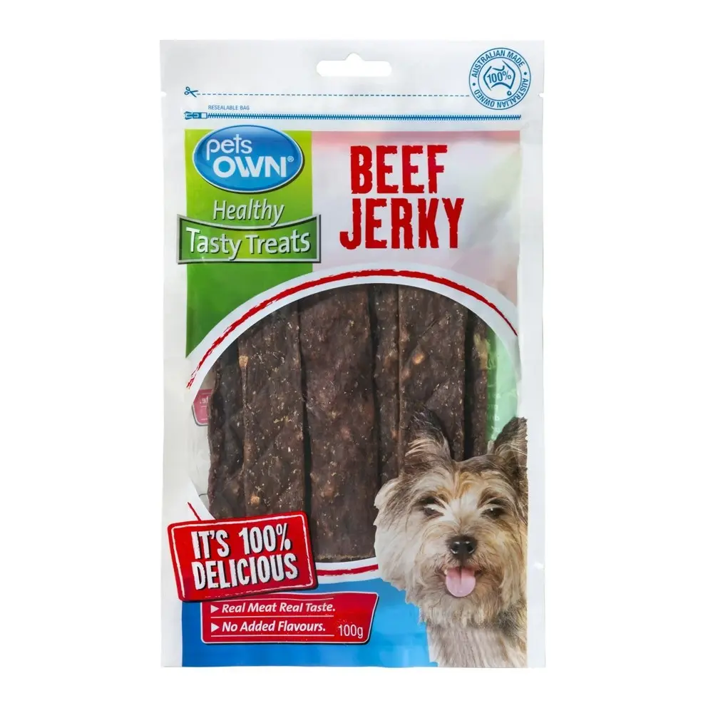 3x Pets Own Healthy Tasty Kangaroo Jerky Dog/Pet Chew/Treats/Snacks/Reward 100gm