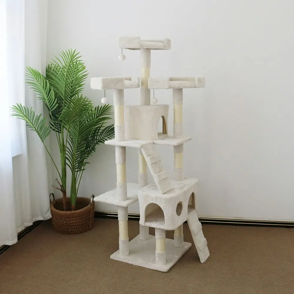 Catio Tranquility 50x171cm Palace Pet Cat Scratching Post Furniture Tree White