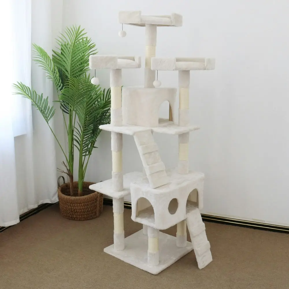 Catio Tranquility 50x171cm Palace Pet Cat Scratching Post Furniture Tree White