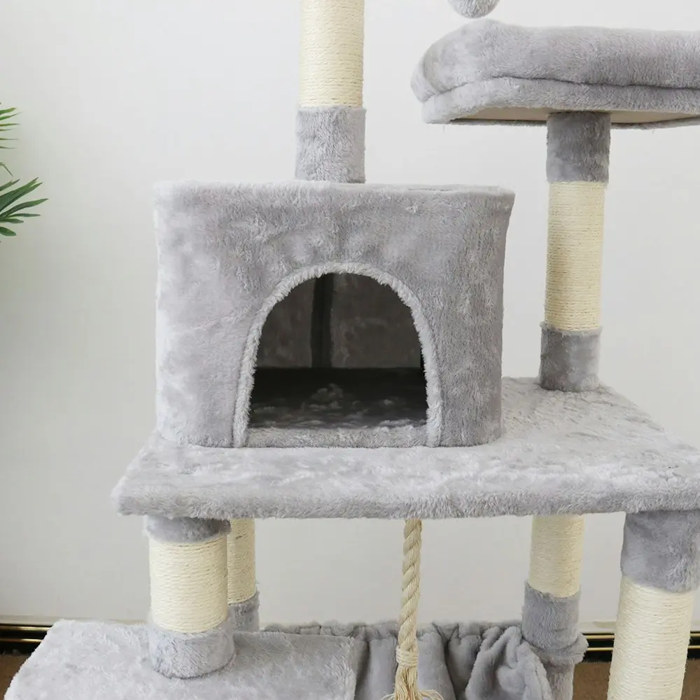 Catio 145cm Scratching Tree Supreme Cat Pet Palace Furniture Scratcher Tree WHT