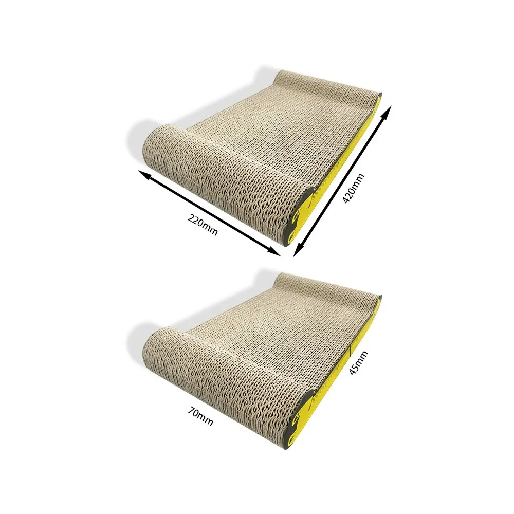 2x Zodiac 42x22cm Scratcher Pet Cat Scratching Furniture Fun Play Bed Pad Yellow