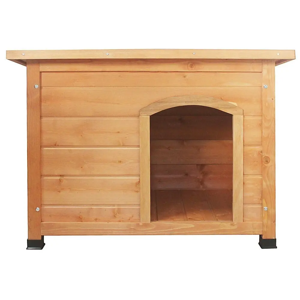 Little Buddies Wooden Dog/Animal Flat Roof Outdoor Weatherproof Kennel - Small