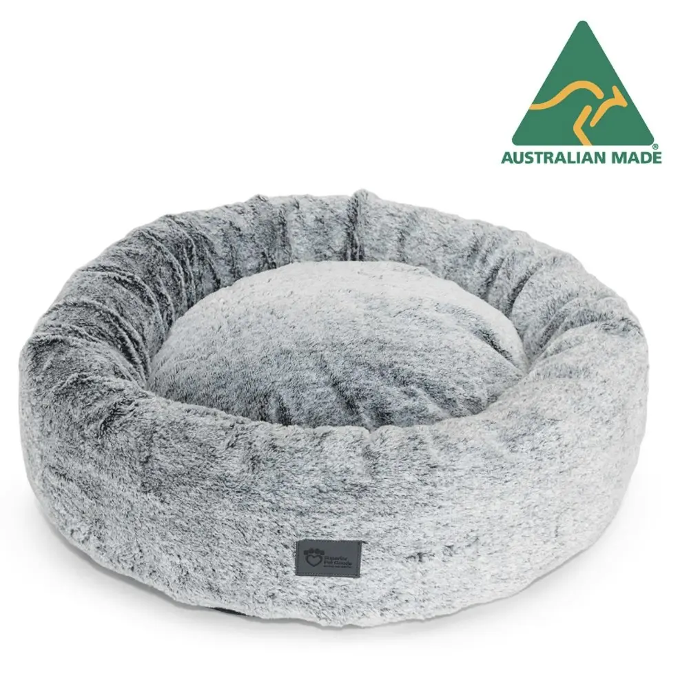 Superior Pet Goods 80cm Harley Artic Faux Fur Pet Dog Round Nesting/Sleep Bed L