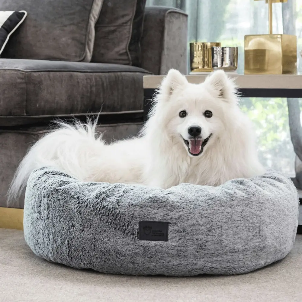 Superior Pet Goods 80cm Harley Artic Faux Fur Pet Dog Round Nesting/Sleep Bed L