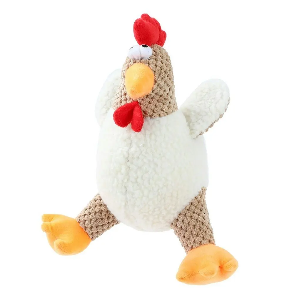 Paws N Claws Pet Dogs Fat Chook Soft Plush 28cm Chew Toy w/ Built-In Squeaker