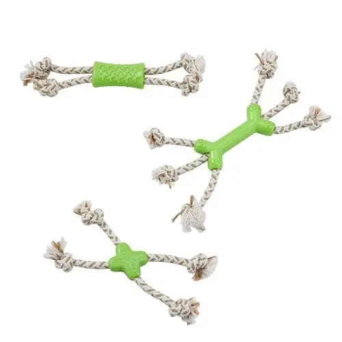 2x Paws & Claws 24cm Eco Knotted Rope Minis Chew Toy for Small Pet Dog Assorted