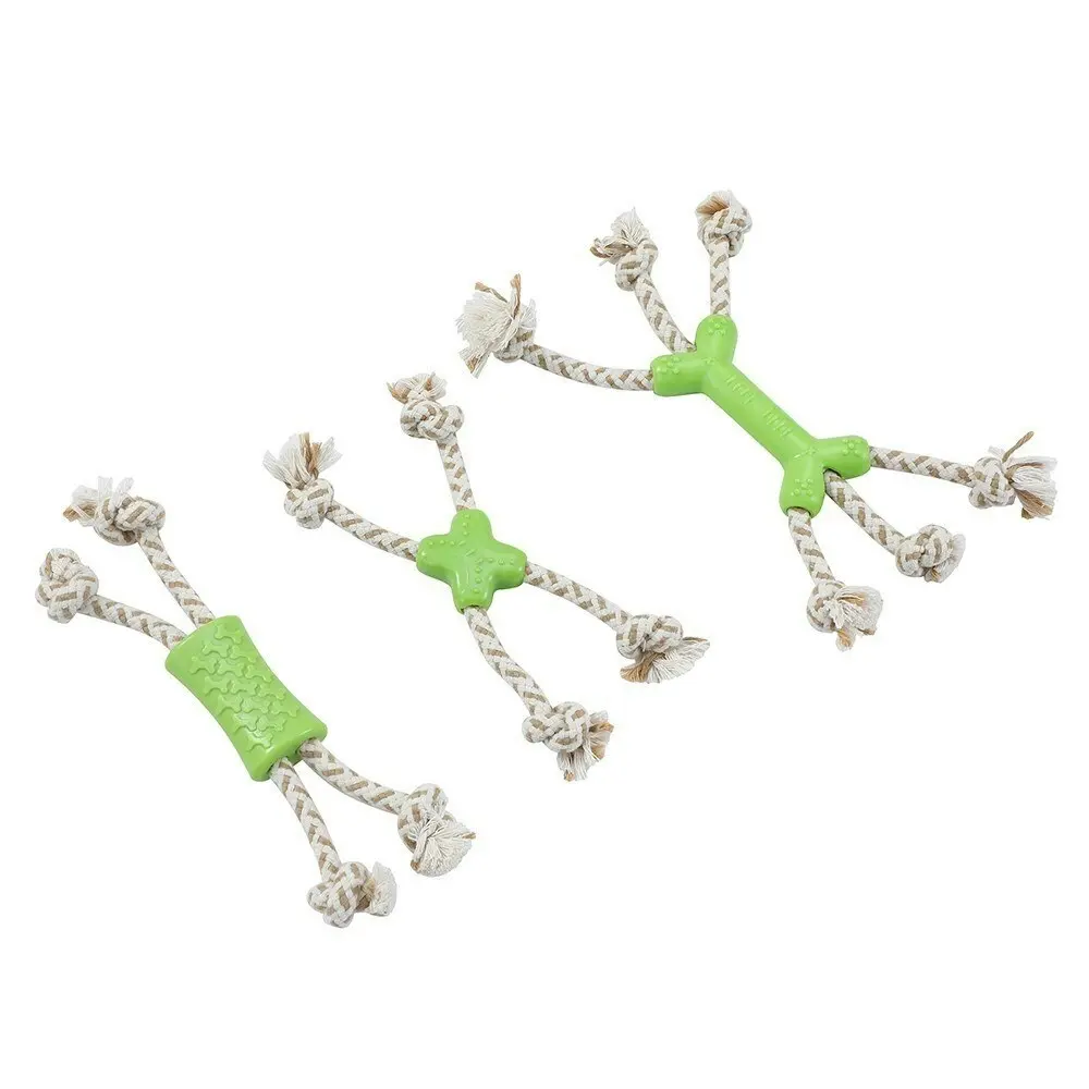 2x Paws & Claws 24cm Eco Knotted Rope Minis Chew Toy for Small Pet Dog Assorted