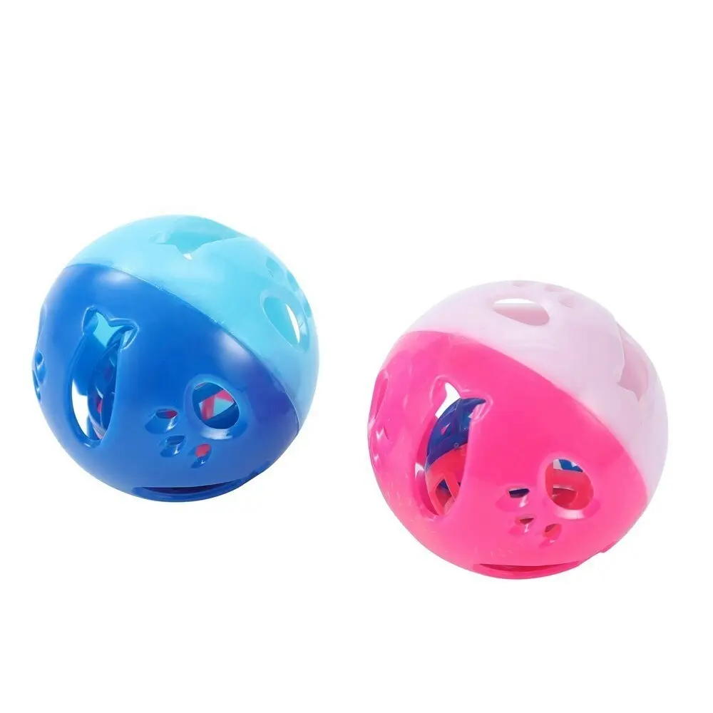 2x 2PK Paws & Claws 6cm Catnip Jingle Ball Pet Cat/Kitten Interactive Ball Toy