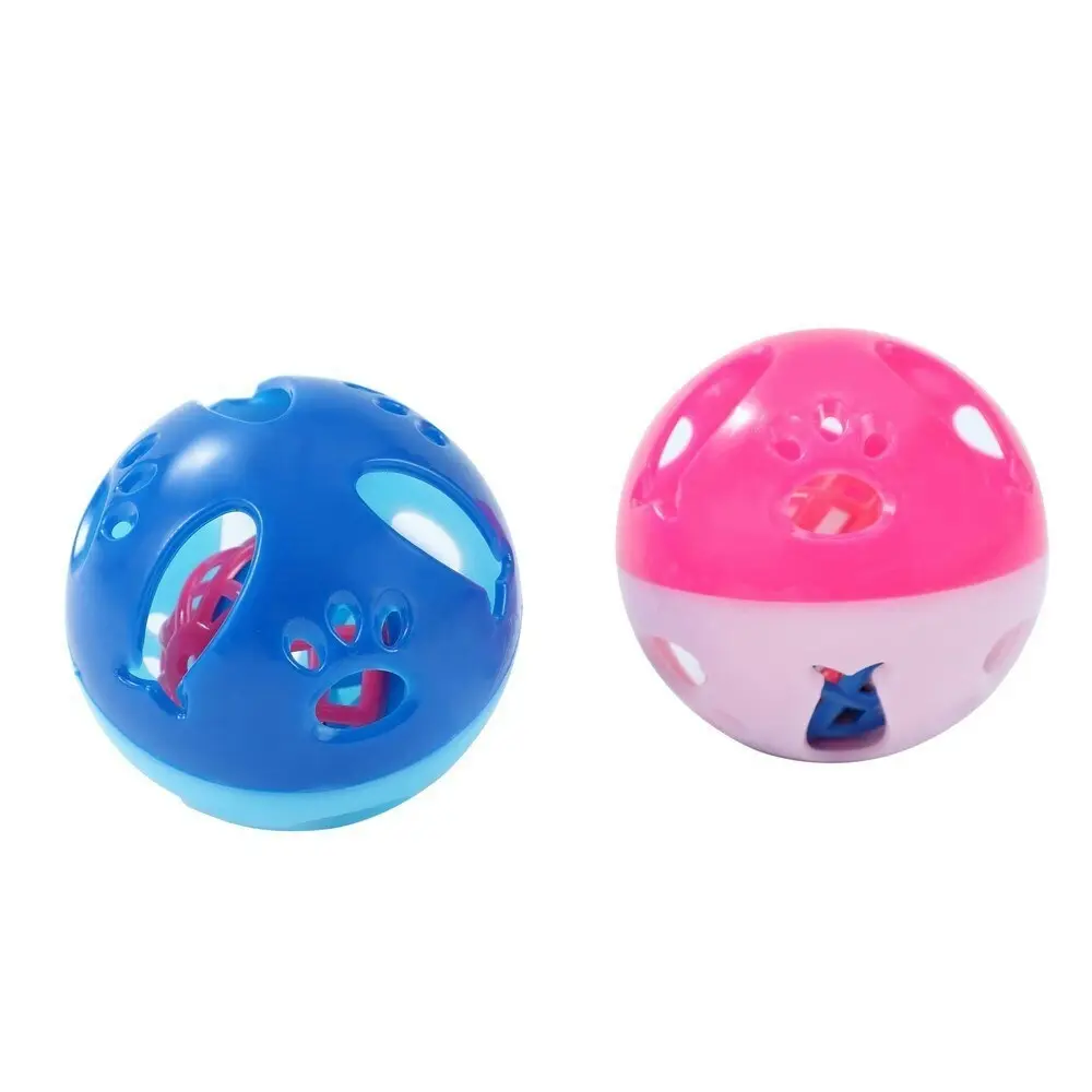 2x 2PK Paws & Claws 6cm Catnip Jingle Ball Pet Cat/Kitten Interactive Ball Toy