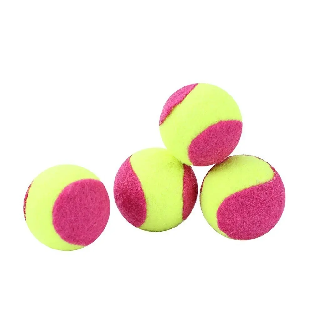 2x 4PK Paws & Claws Mini Felt 4cm Catnip Tennis Ball Interactive Cat Toy Pink