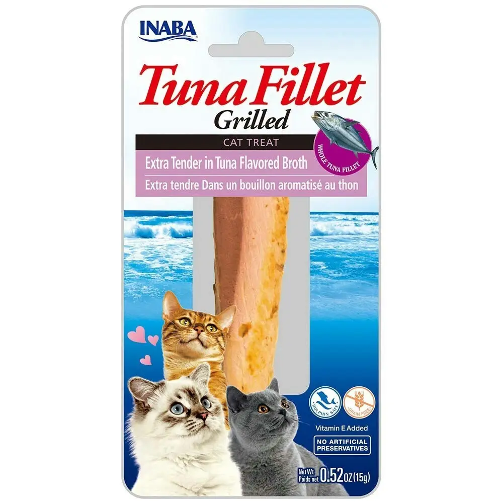 6PK INABA 15g Grilled Tuna Fillet Tender in Tuna Flavoured Broth Cat Food Pack