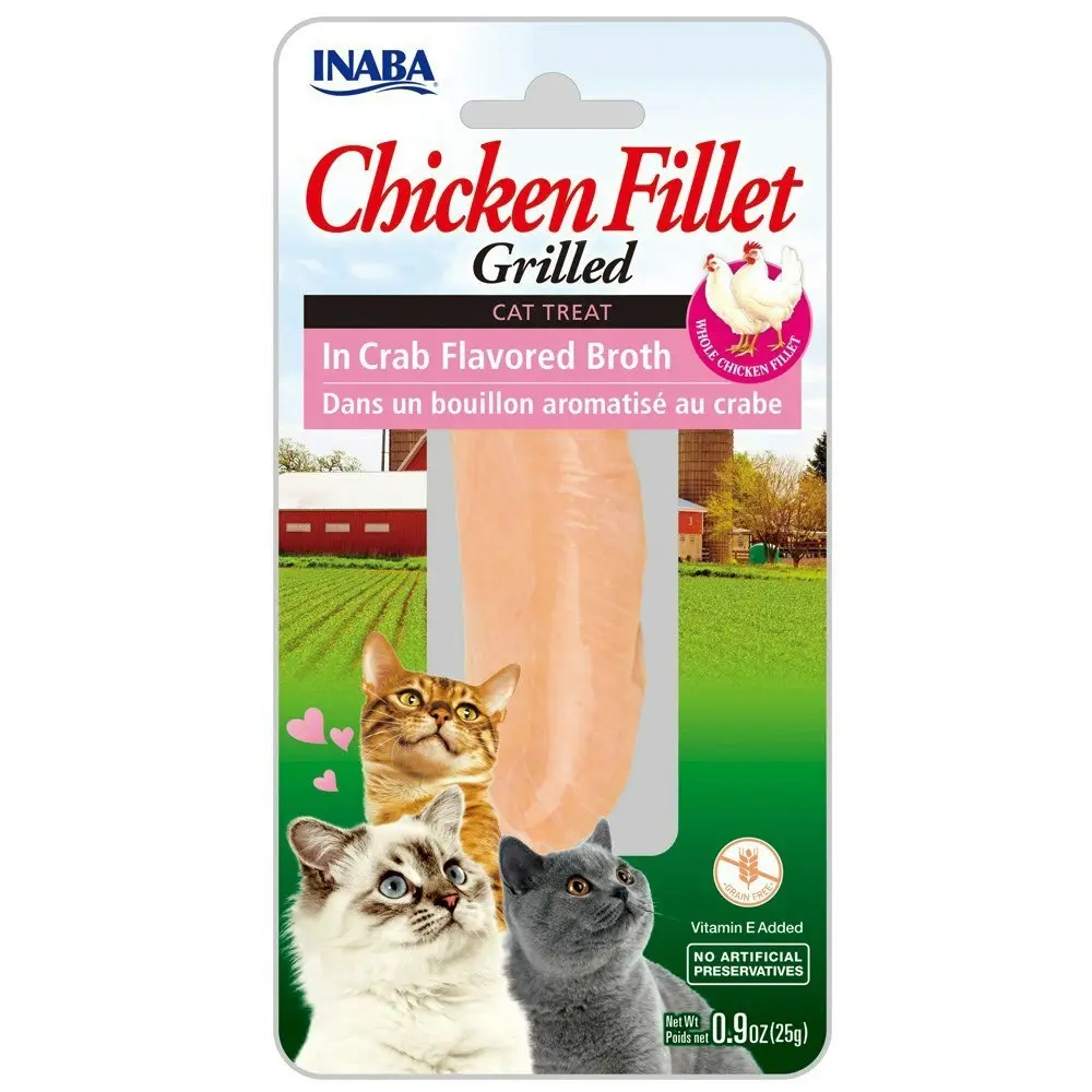 6PK INABA Grilled Chicken Fillet In Crab Flavoured Broth Cat Pet Treat/Food Pack