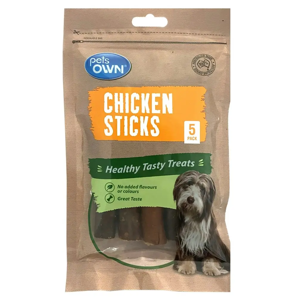 15x Pets Own Chicken Sticks Natural Healthy Pet/Dog Treats/Rewards/Chews/Twist