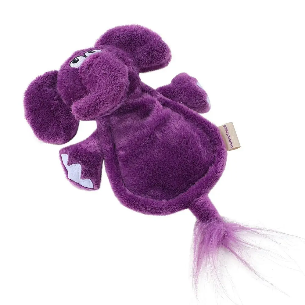 Paws & Claws Doggy Ears Ultrasonic 33cm Elephant Plush Squeaker Dog Toy Violet