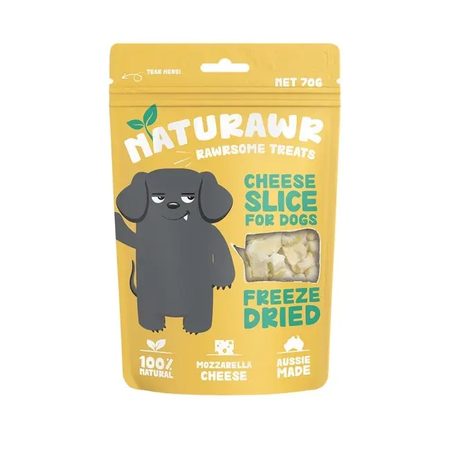 2x Naturawr 70g Natural Cheese Slice Dogs/Puppy Pet Freeze Dried Meal/Treat Pack