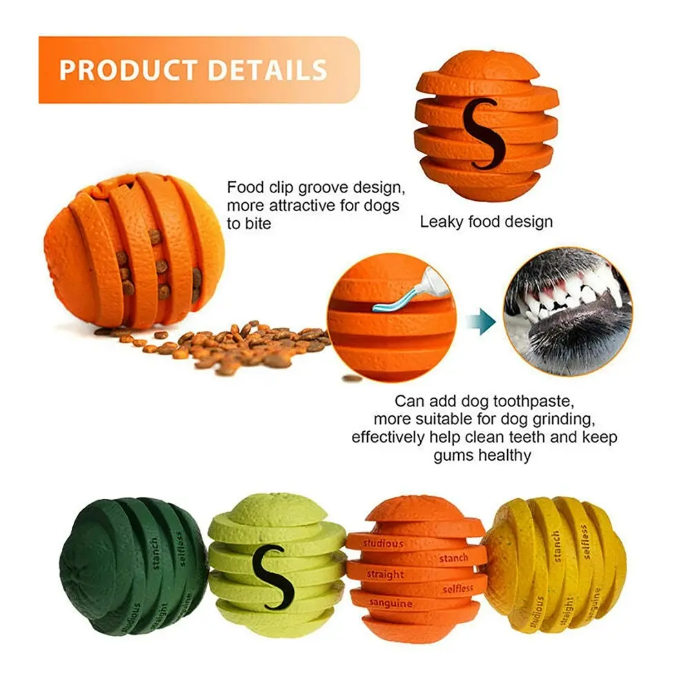 Petopia Ultra Tough Rubber Zesty Orange Dog Toy Chew Treat/Reward Dental Large