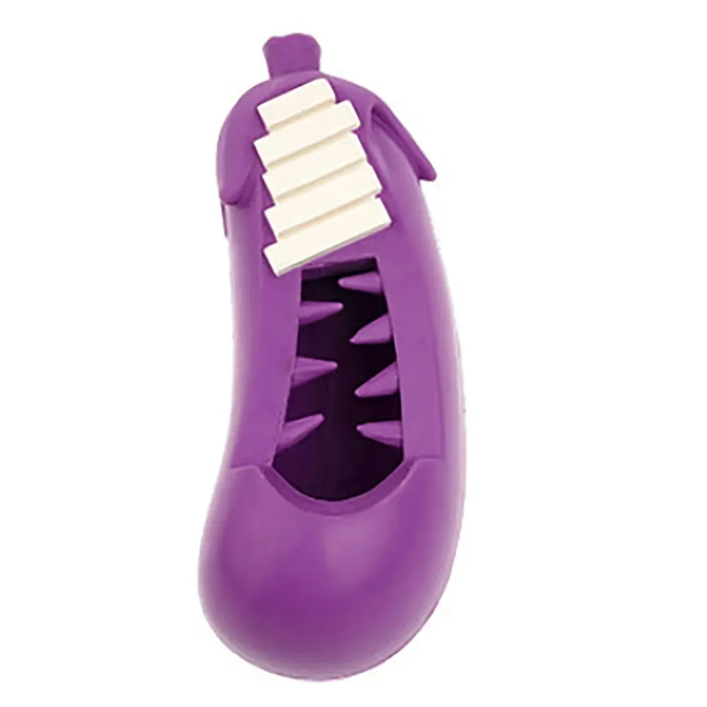 2x Petopia Ultra Tough 12cm Rubber Stuffed Eggplant Dog Toy Treat Small Violet