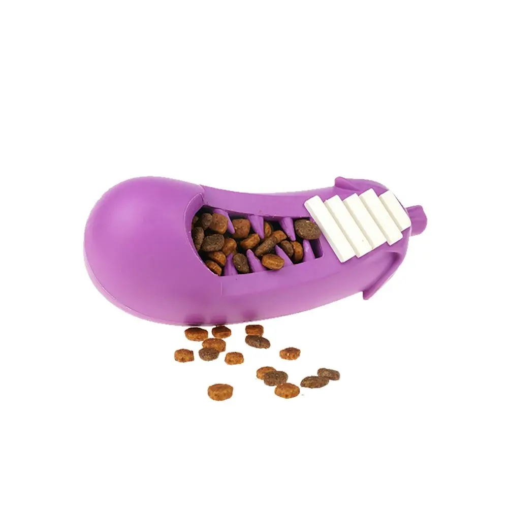 2x Petopia Ultra Tough 12cm Rubber Stuffed Eggplant Dog Toy Treat Small Violet