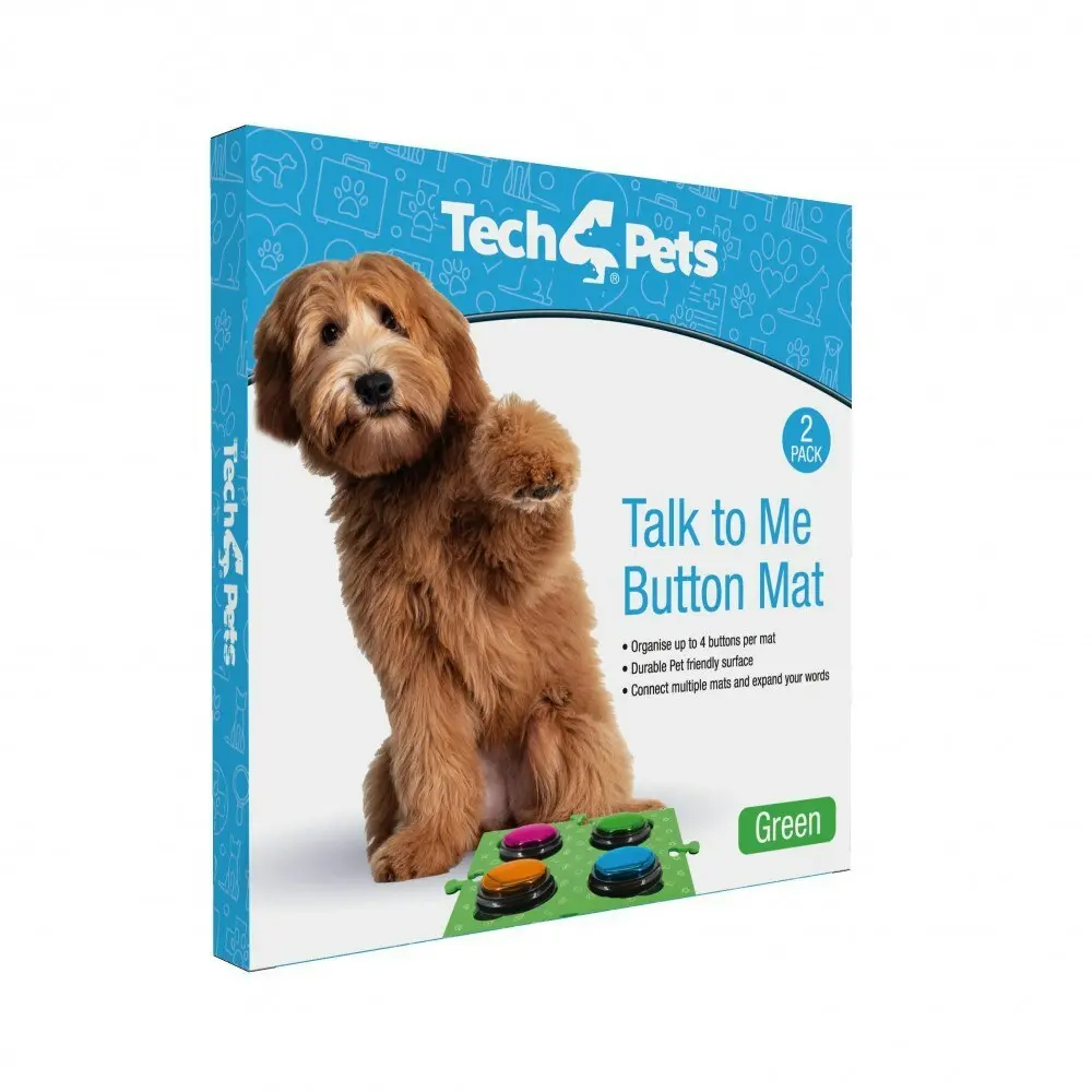 2PK Tech4Pets Mat Board Organiser Storage Holder For Talking Buttons/Floor Green