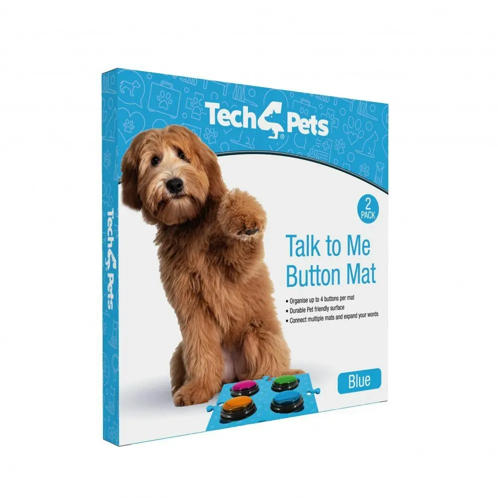 2PK Tech4Pets Mat Board Organiser Storage Holder For Talking Buttons/Floor Blue