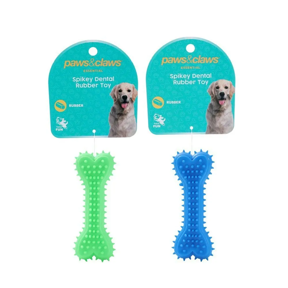 12pc Paws & Claws Rubber Spikey Bone Pet Dental Bite/Chew Teething Toy Assort