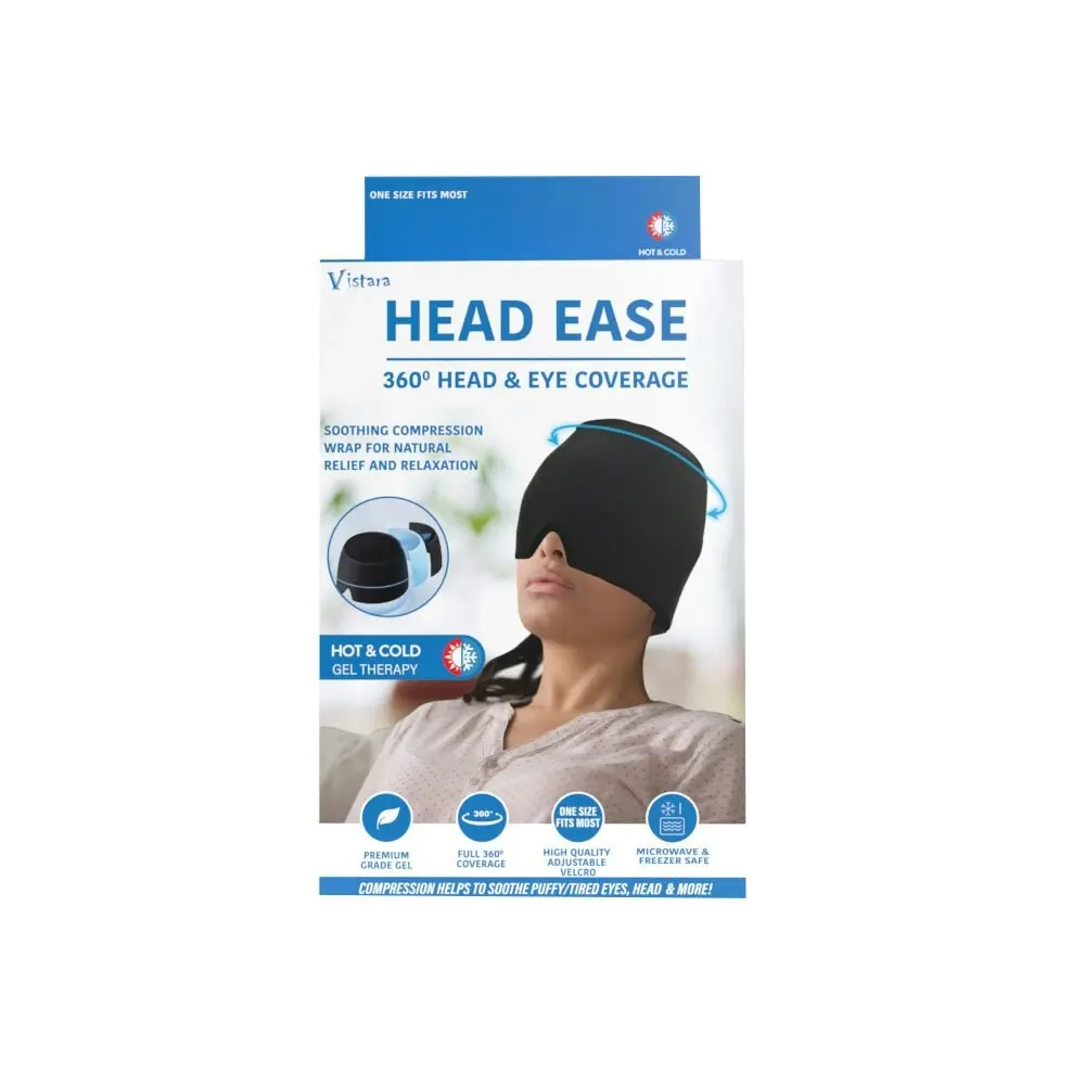 2x Vistara Head Ease 360 Degree Head & Eye Coverage Soothing Compression Wrap