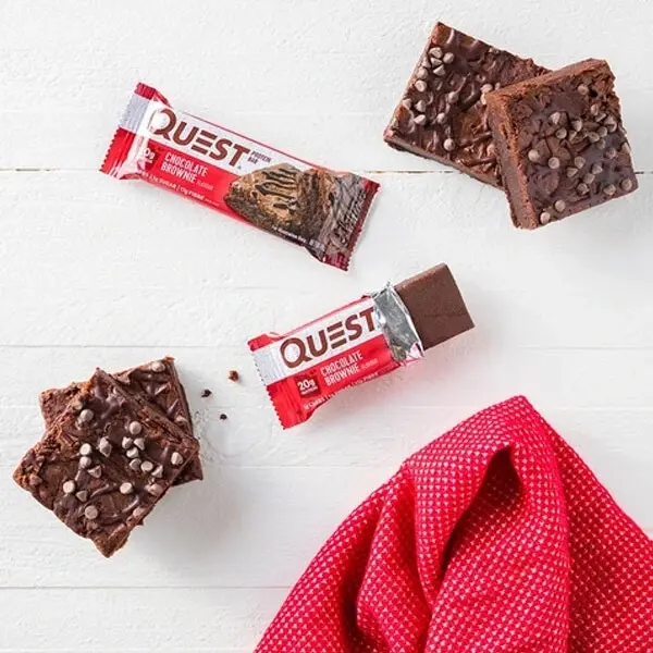 12pc Quest 60g High Protein Chewy Bar Healthy Snack Diet Treat Chocolate Brownie