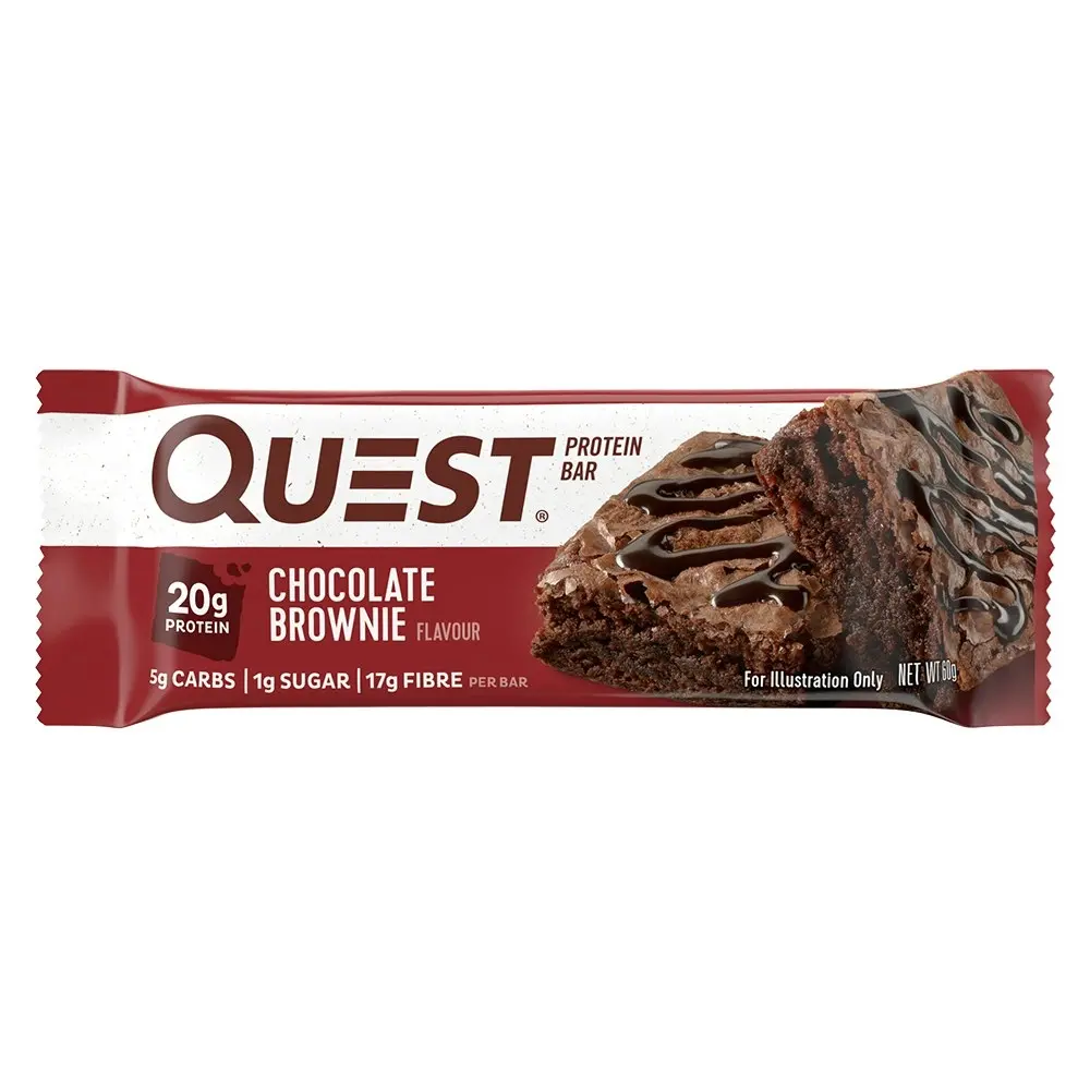 12pc Quest 60g High Protein Chewy Bar Healthy Snack Diet Treat Chocolate Brownie