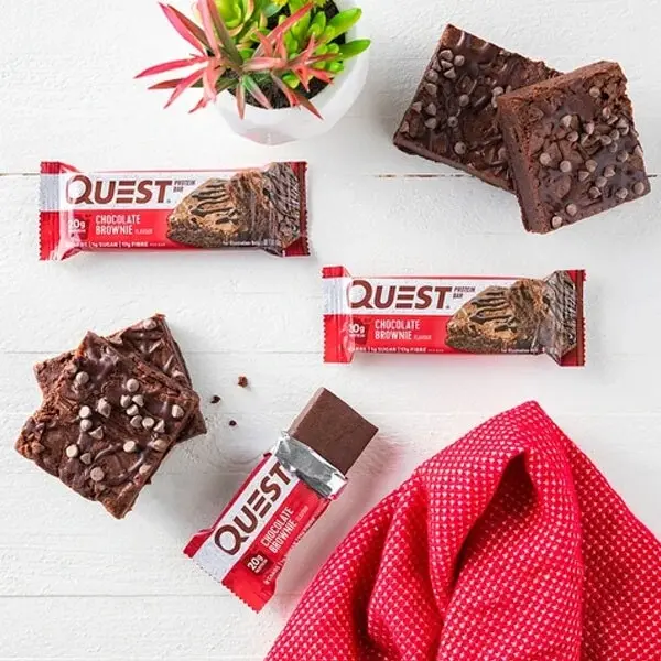 12pc Quest 60g High Protein Chewy Bar Healthy Snack Diet Treat Chocolate Brownie