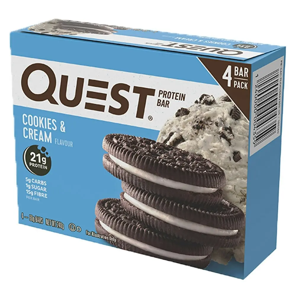 20x Quest Cookies And Cream 60g Protein Bars Gym/Training Health/Fitness Food