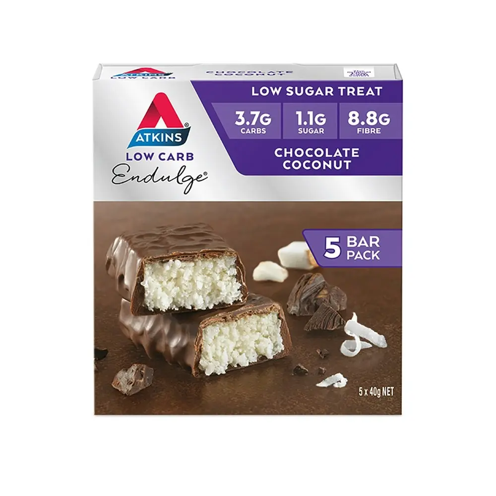 15pc Atkins Low Carb/Sugar 40g Endulge Protein Bar Diet Snack Chocolate Coconut