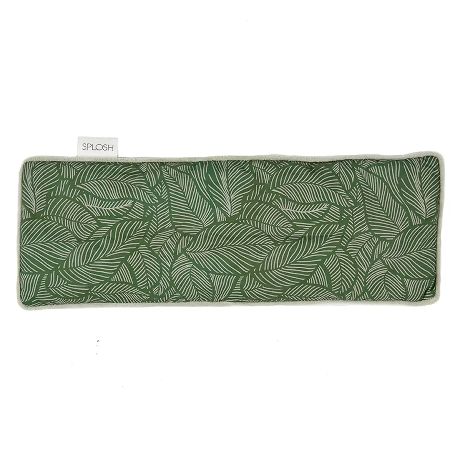 Splosh Wellness Leaf Heat Pillow Hot/Cold Velvet Pack Rectangle Green 40x15cm