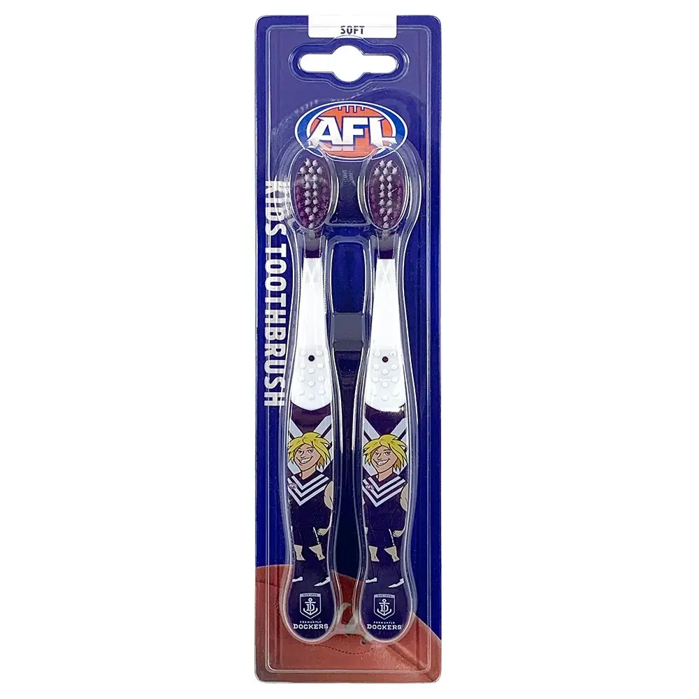 10pc AFL Mascot Kids/Children Soft Bristles Toothbrush Fremantle Dockers 3y+