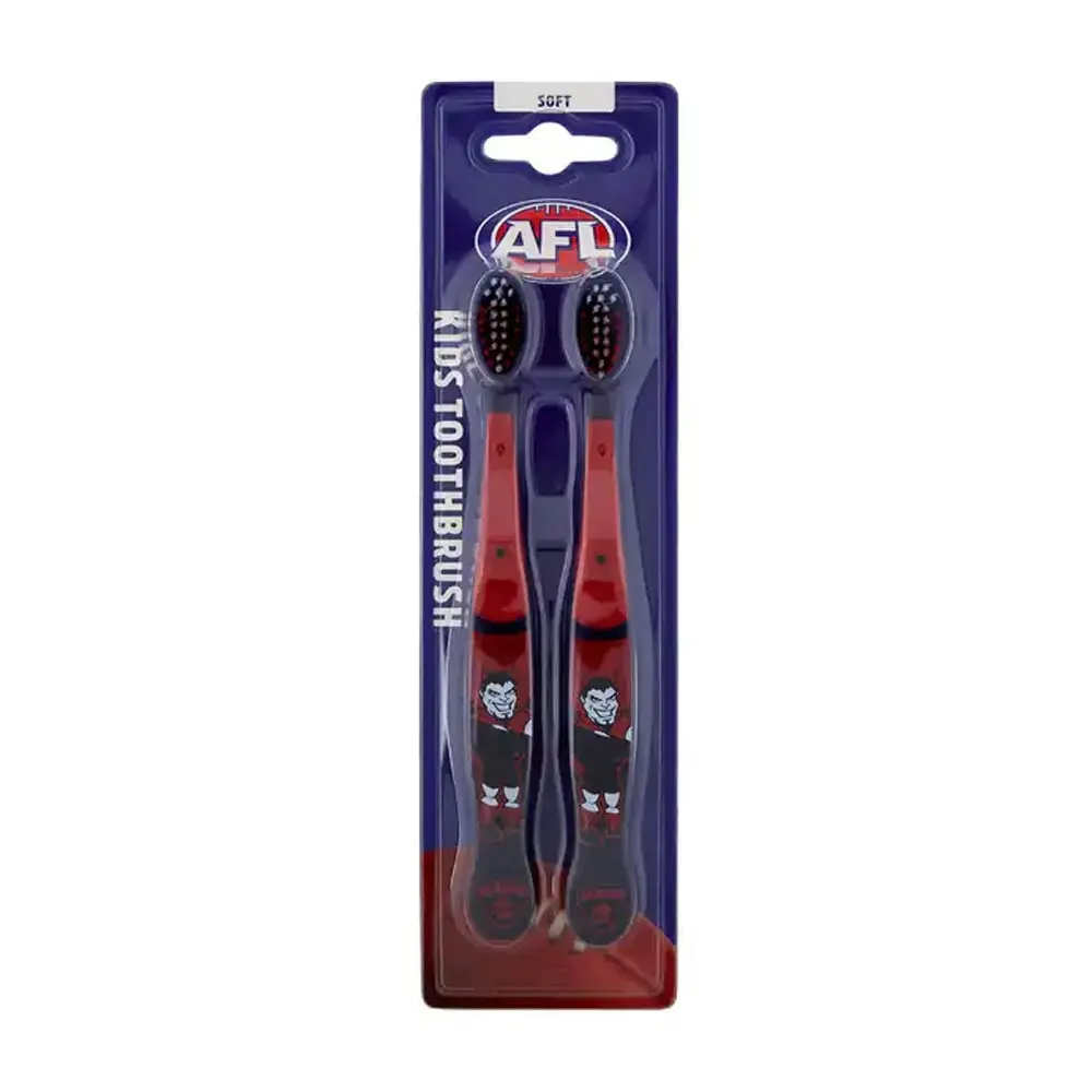 10pc AFL Mascot Kids/Children Soft Bristles Toothbrush Melbourne Demons 3y+