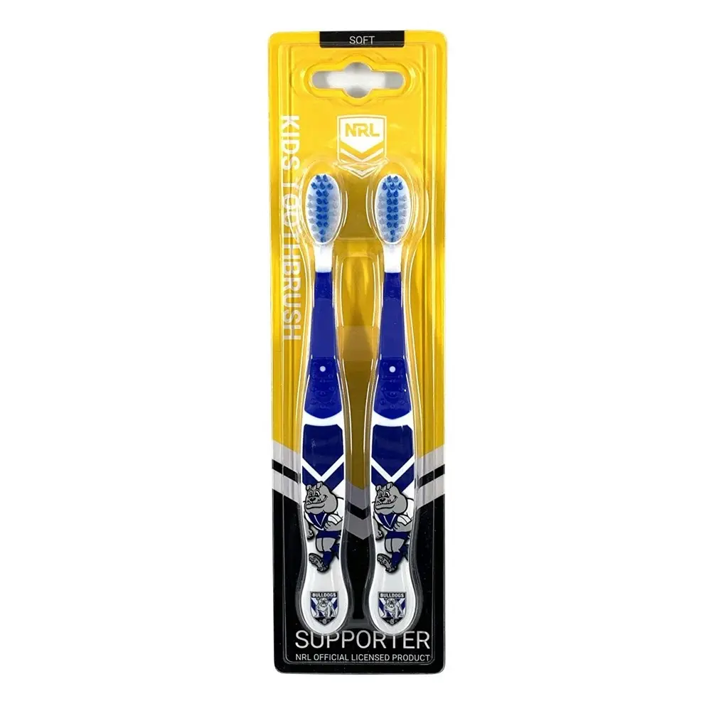 10pc NRL Mascot Canterbury Bulldogs Kids/Toddler Soft Bristles Toothbrush 3y+