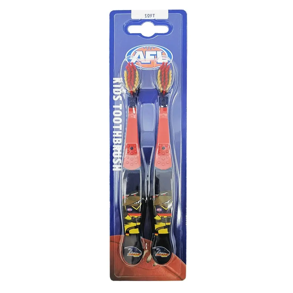 10pc AFL Mascot Kids/Children Soft Bristles Toothbrush Adelaide Crows 3y+