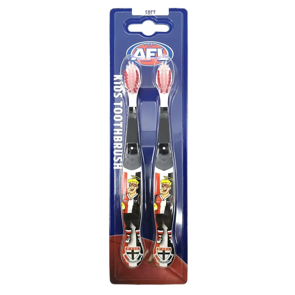 10pc AFL Mascot Kids/Children Soft Bristles Toothbrush St Kilda Saints 3y+