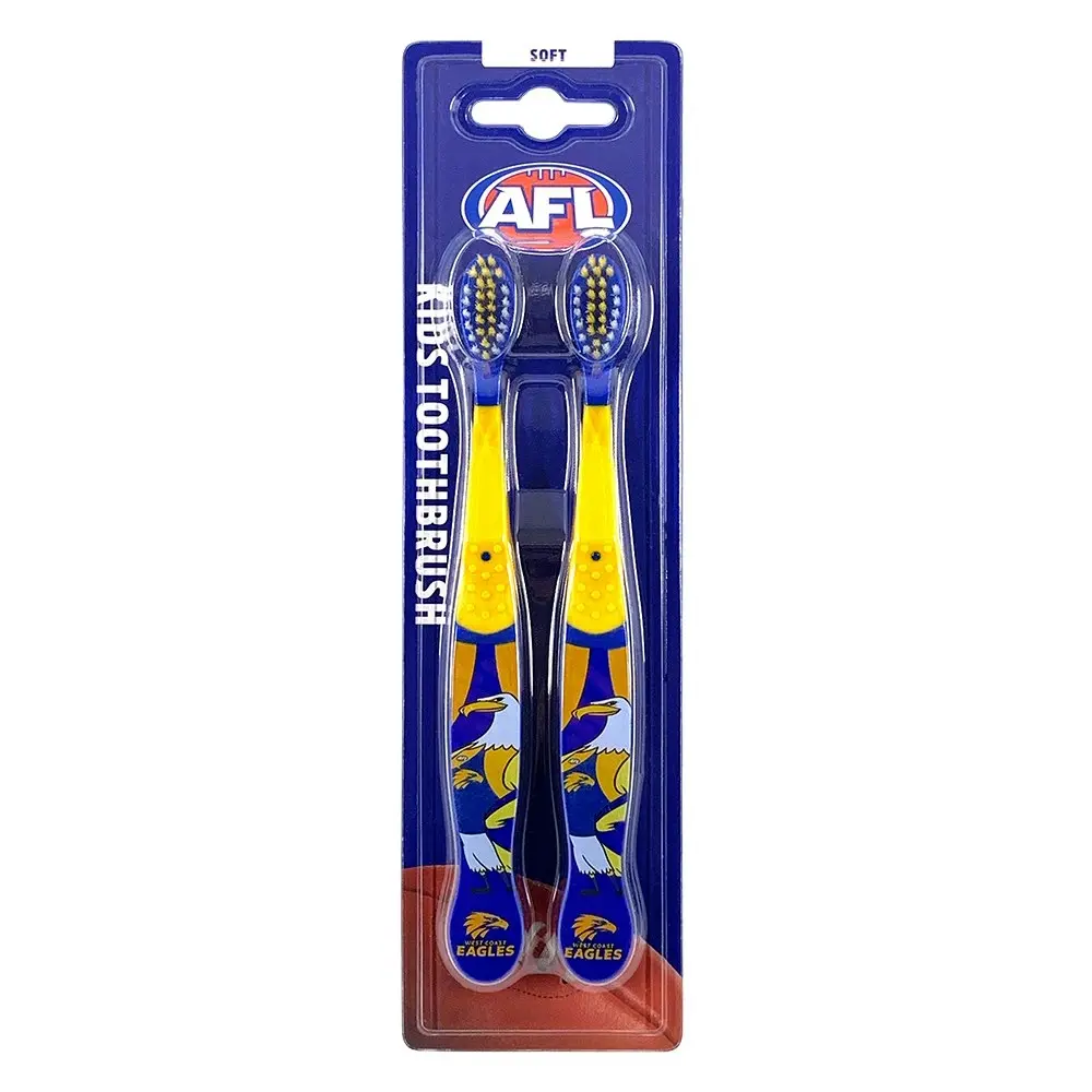 10pc AFL Mascot Kids/Children Soft Bristles Toothbrush West Coast Eagles 3y+